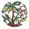 Multi-Color Upcycled Steel Painted Palm Tree of Life Metal Wall Art